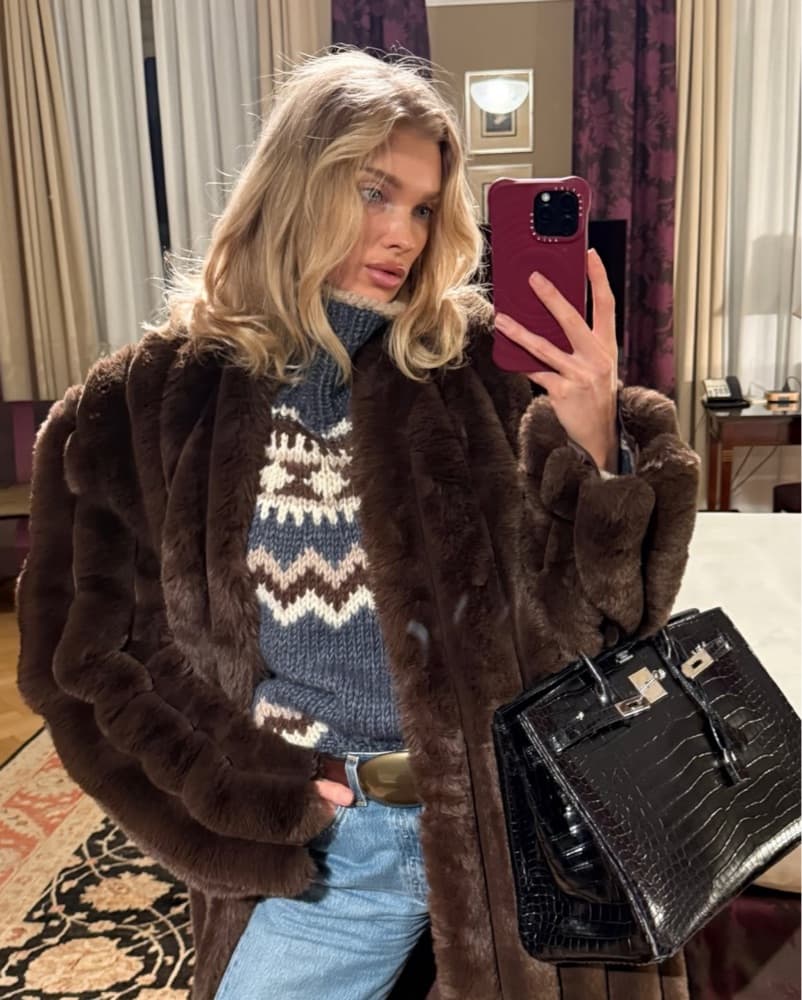 Helsa Irina Faux Fur Coat XXS/XS - Image 6