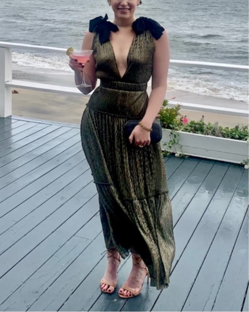 Sabina Musayev Ray Maxi Dress Gown Gold - Image 4