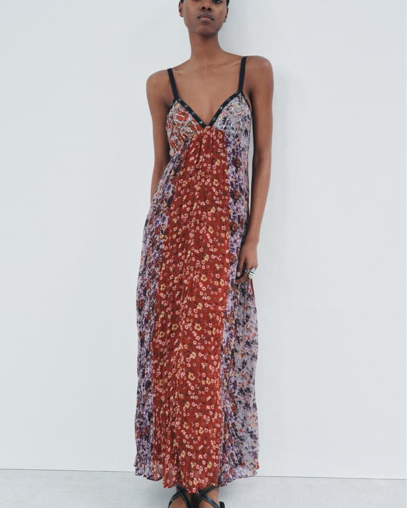 Zara Beaded Floral Maxi Dress - Image 2