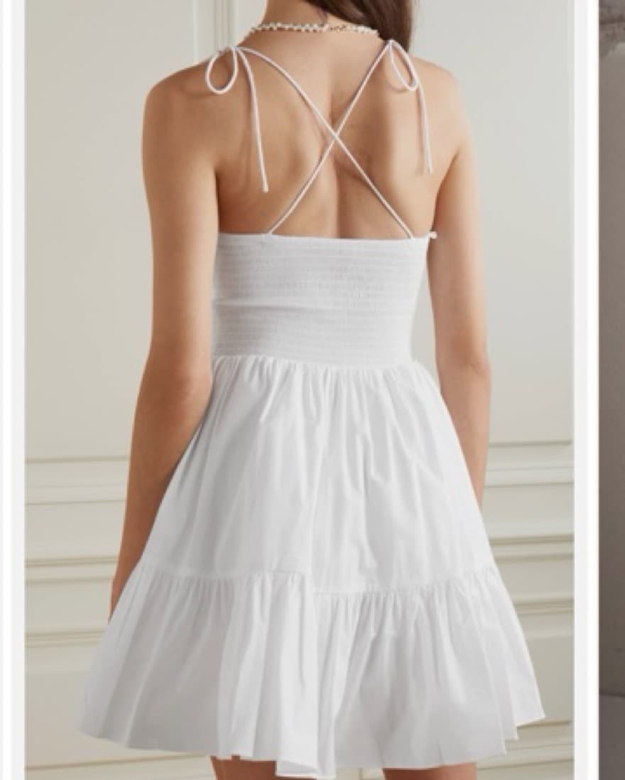 Staud White Mini Dress - Image 3