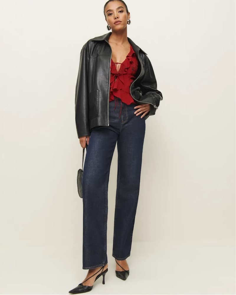 Reformation Paulette Top in Vermillion - Image 3