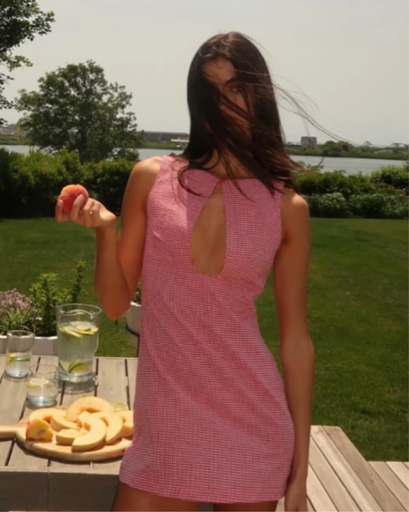 Red Gingham Mini Dress - Image 3