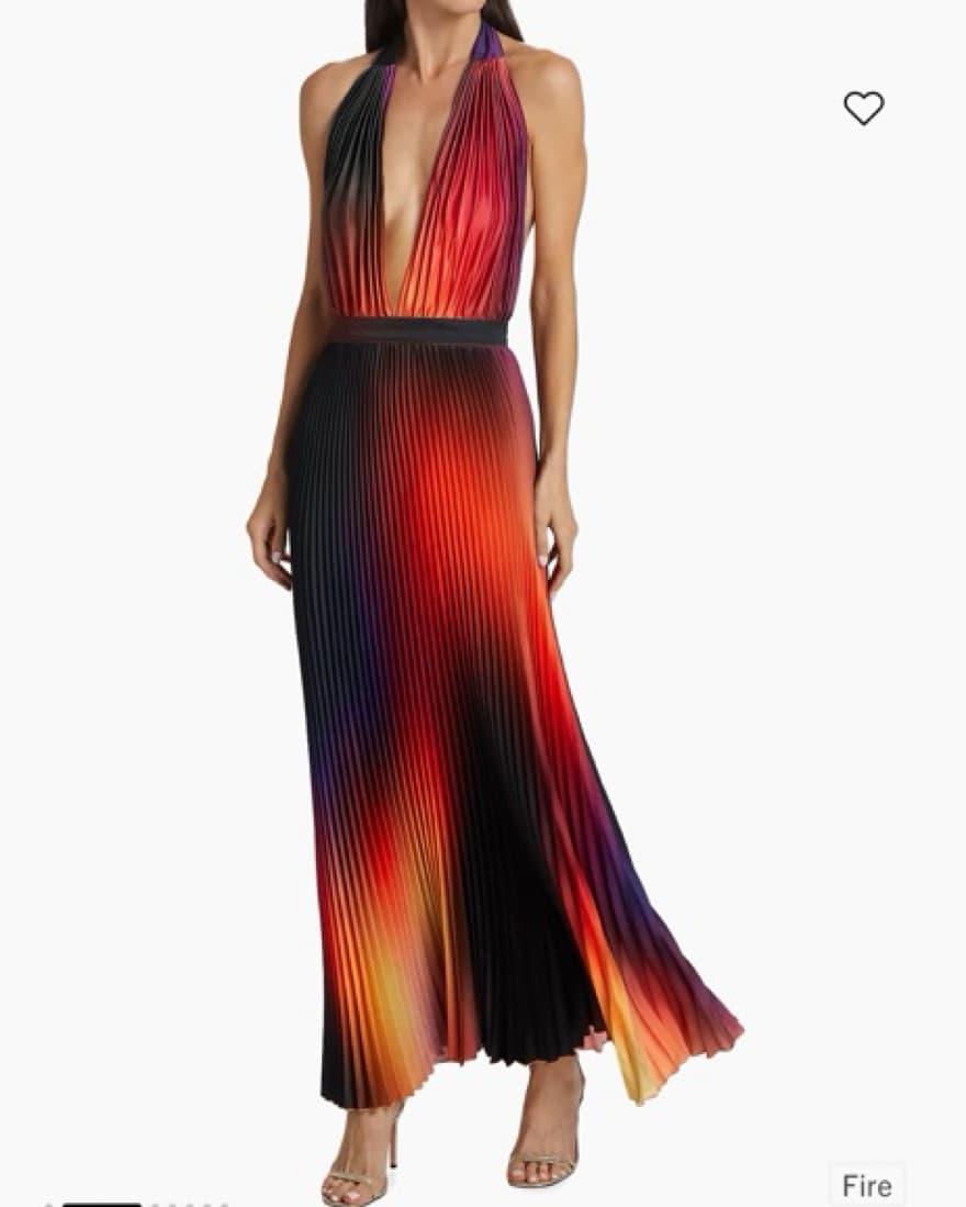 L’idee Pleated Halter Gown - Image 2