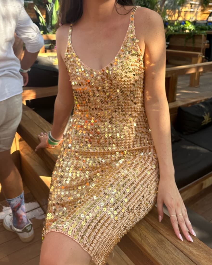 Vintage Sequin Party Dress - Image 1
