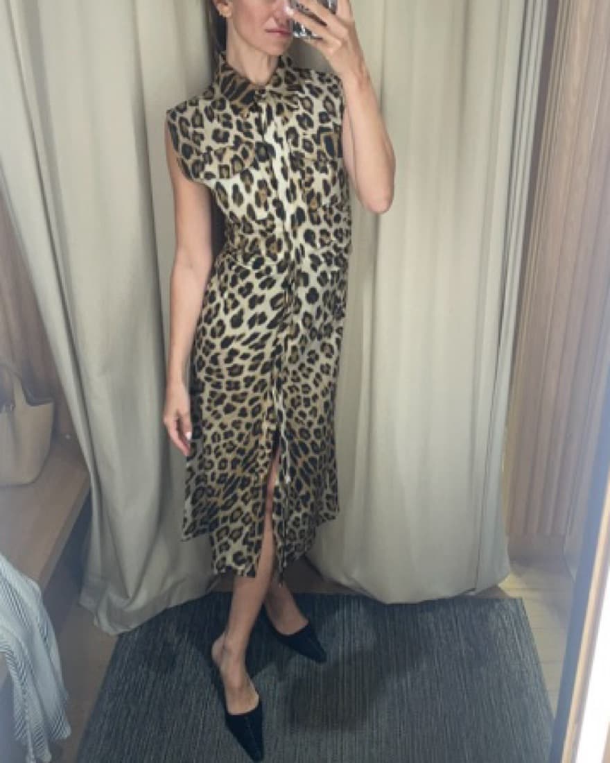 Mango Cheetah Dress Size Small - Image 1