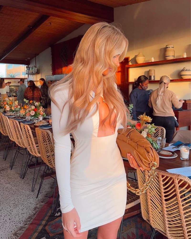 Camila Coehlo Amelie Mini Dress Beige - Image 1