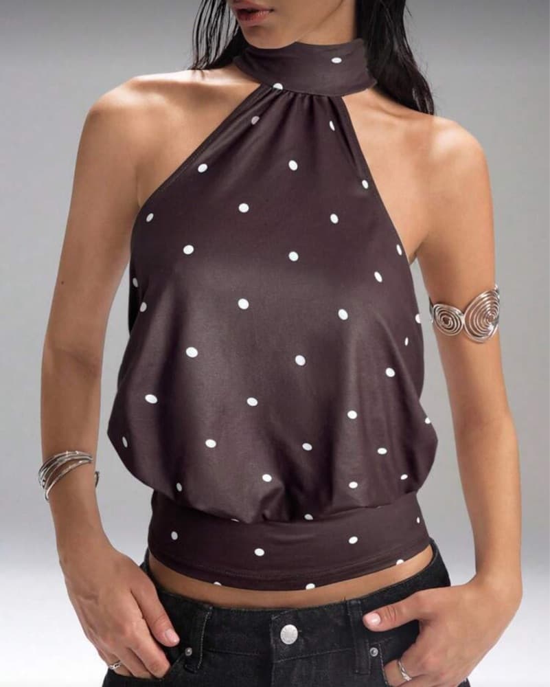 Polka Dot Halter Top - Image 1