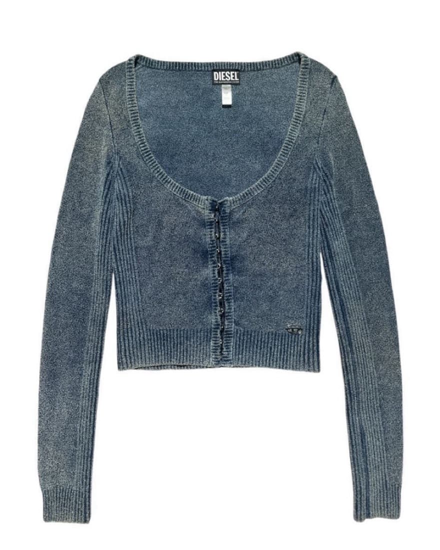 Diesel Ribbed Knit Cropped Cardigan - Image 2