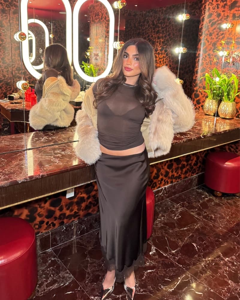  Brown Top and Satin Skirt Set - Image 5