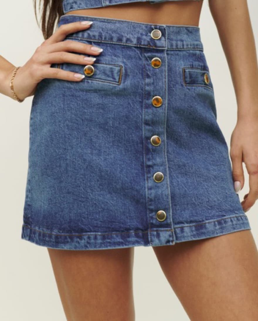 Reformation Cher Denim Skirt - Image 4
