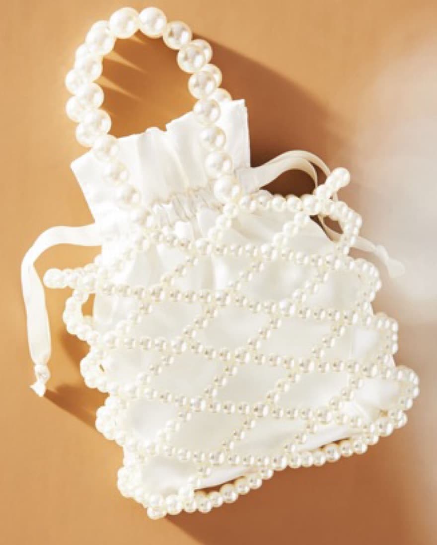 Anthropologie Pearl Satin Bag  - Image 1