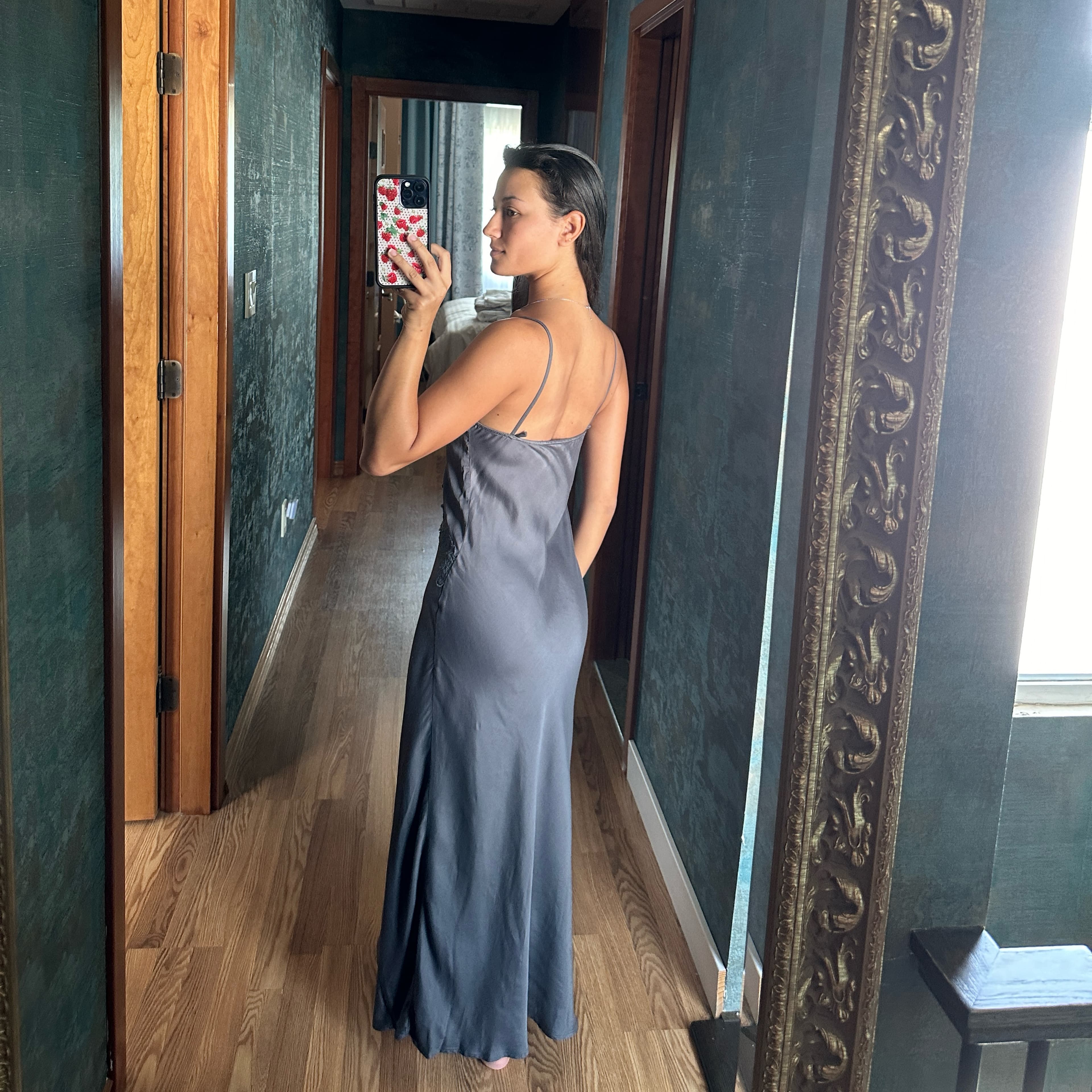 Zara Grey Long Dress - Image 2