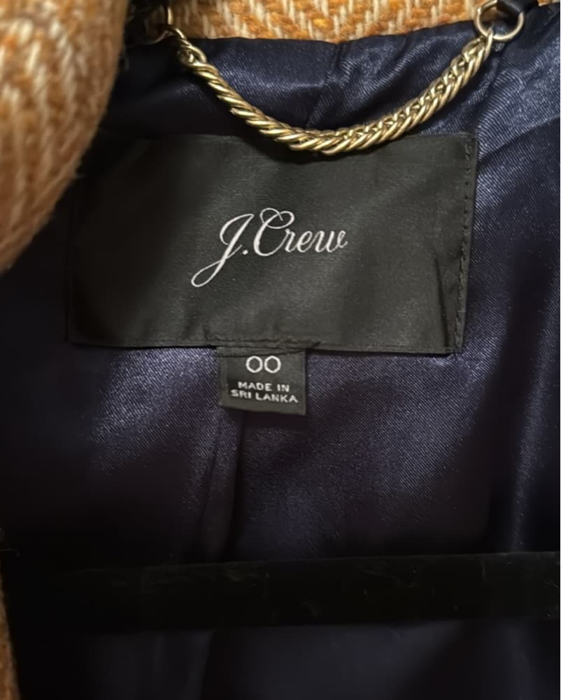 J.Crew Wool Coat, Gold Herringbone, XS - Image 5