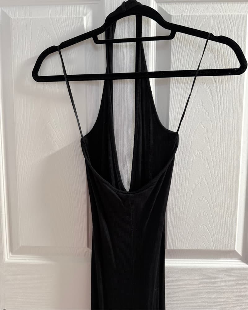 Skims Maxi Black Bodycon Haulter Dress - Image 2