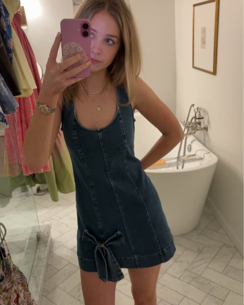 show me your mumu denim mini dress - Image 1