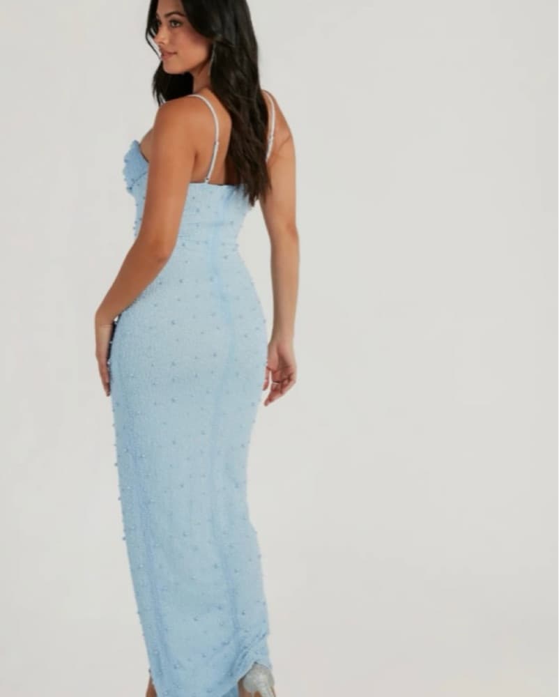 Stunning Embellished Blue Gown - Image 3