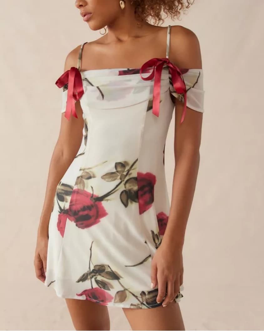Red Rose Allison Mesh Mini Dress - Image 1