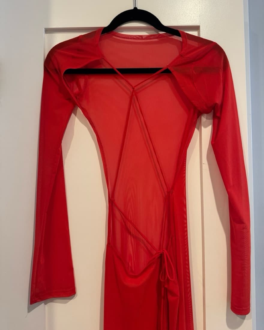 Sheer Red Jaded London Dress  - Image 5