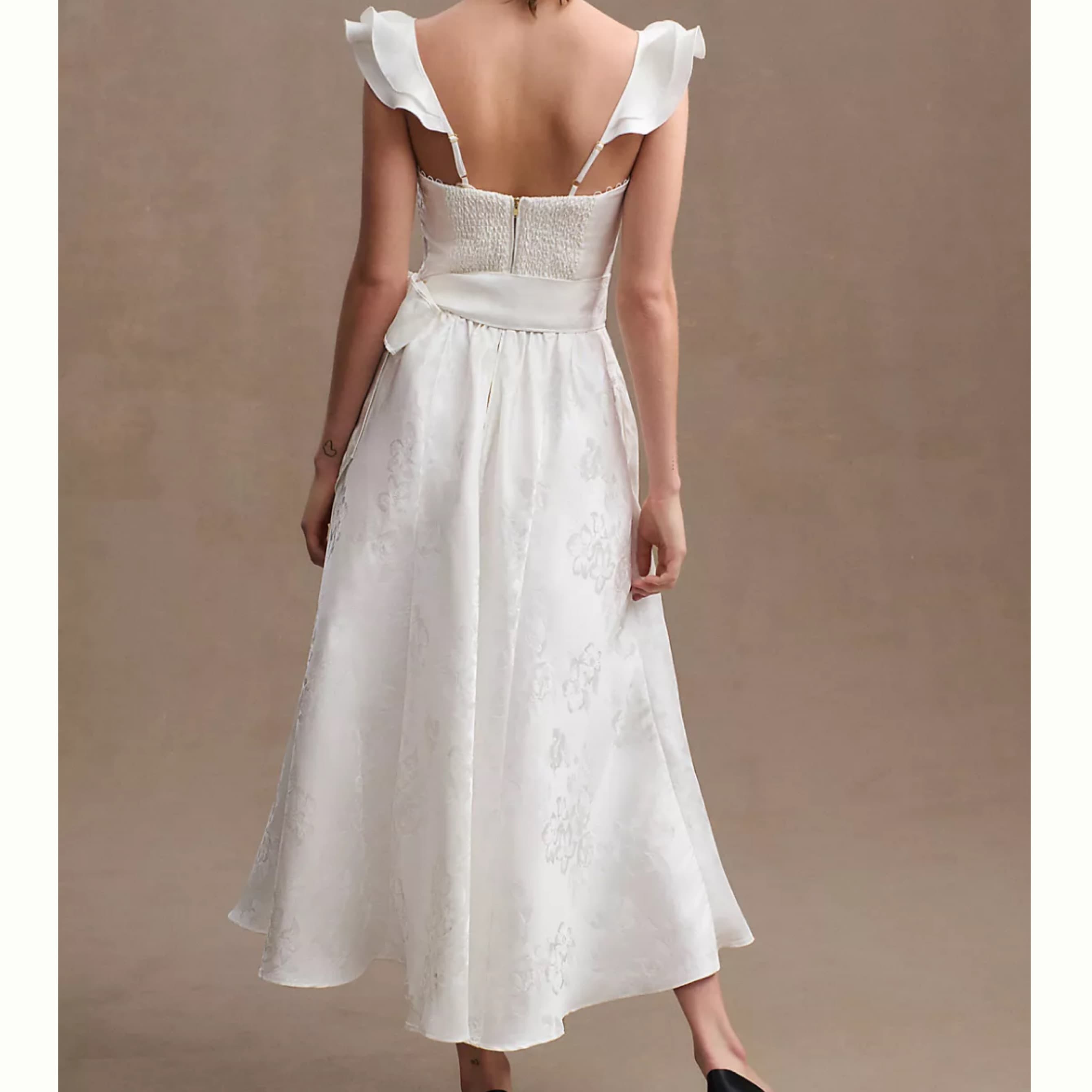 V. CHAPMAN VERA SATIN RUFFLED-SLEEVE BUS - Image 3