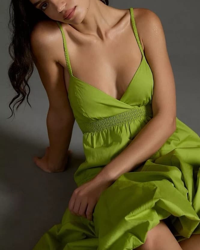 Green Bubble-Hem Dress - Image 4