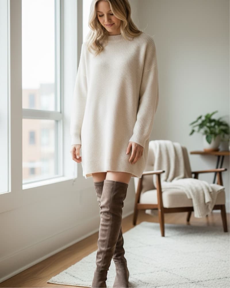 Chic Taupe Over-the-Knee Boots - Image 2