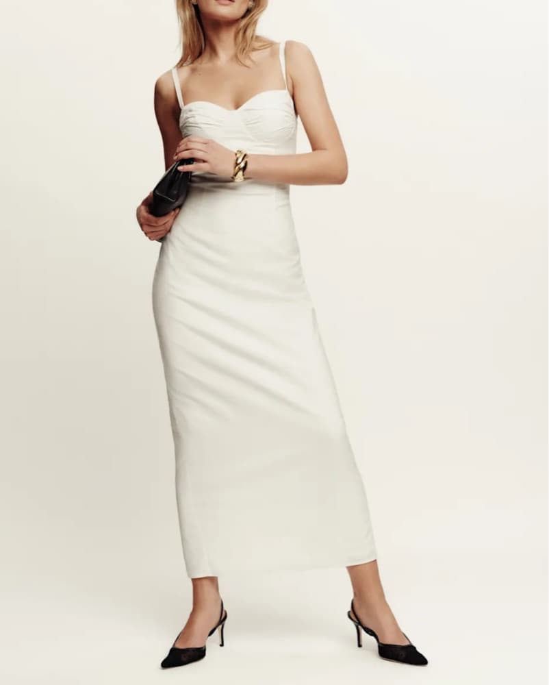 Elegant White Midi Dress - Image 5