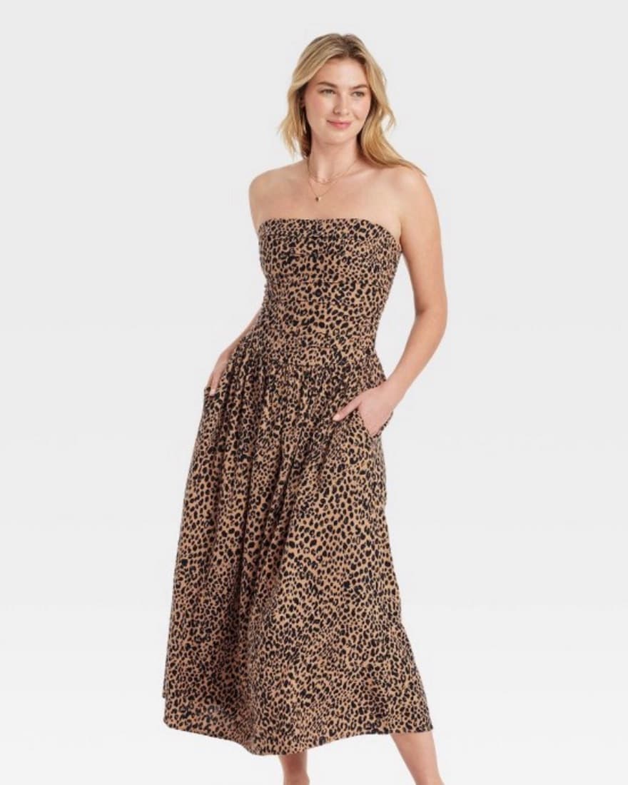 Leopard Print Midi Dress - Image 1