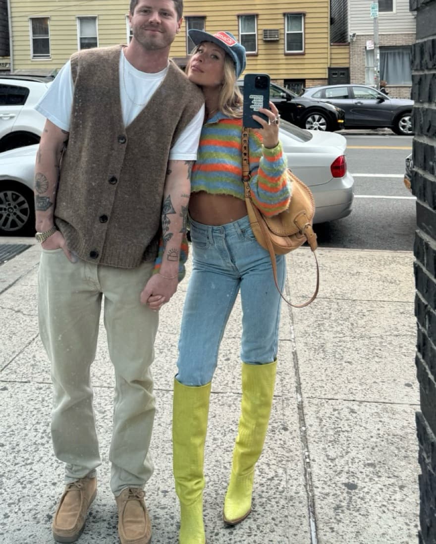 Striped Y2K Cropped Fuzzy Cardigan - Image 1