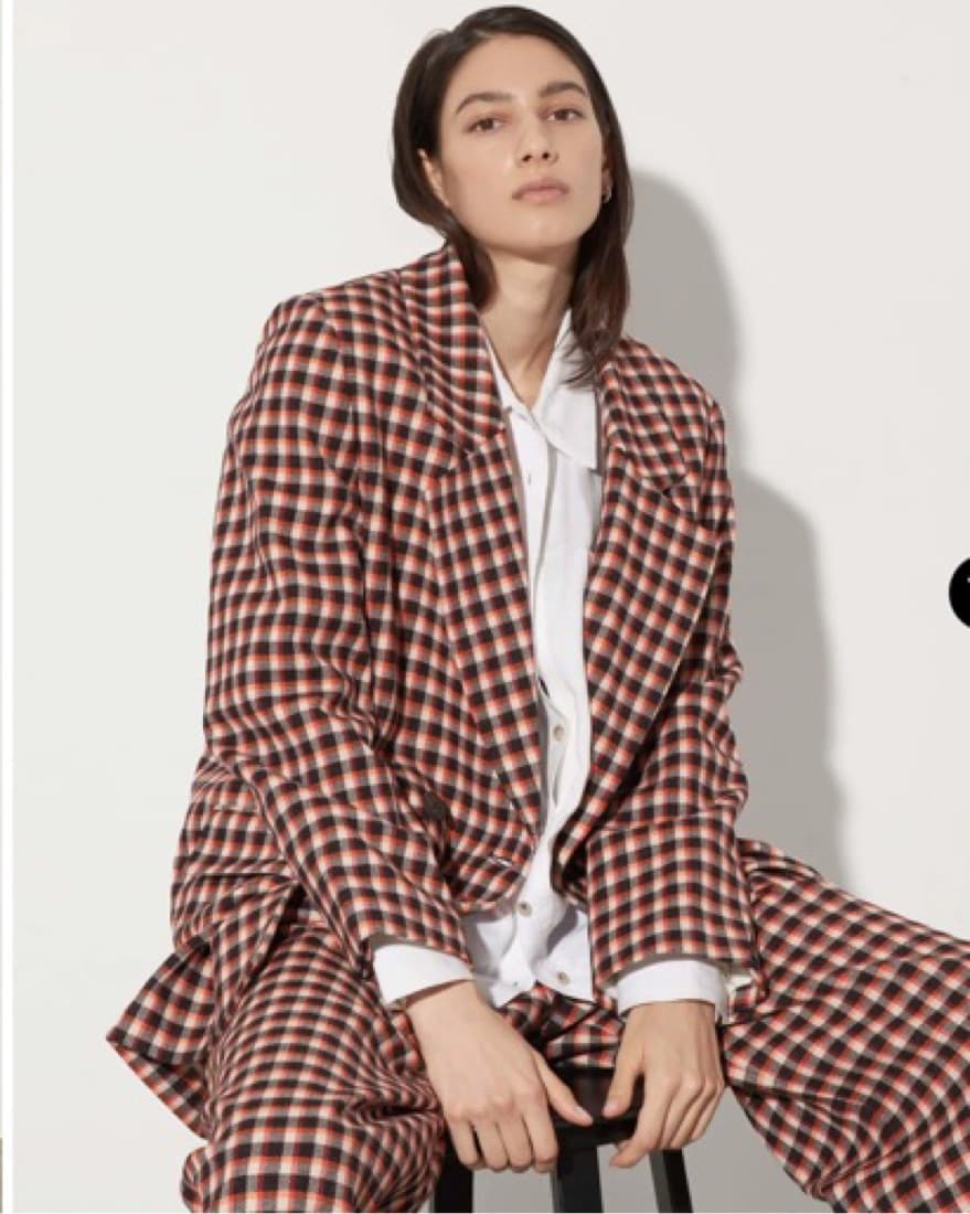 Plaid Oversized Menswear Inspired Blazer - Image 3