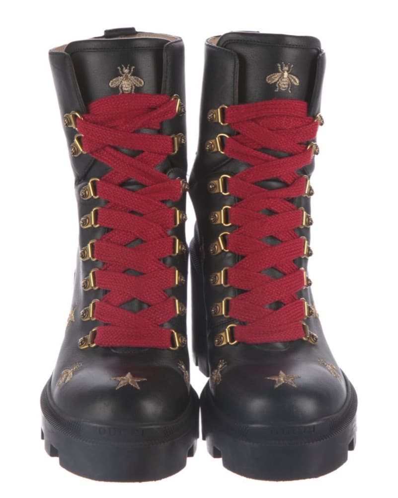 Edgy Embellished Bees/stars Combat Boots - Image 4