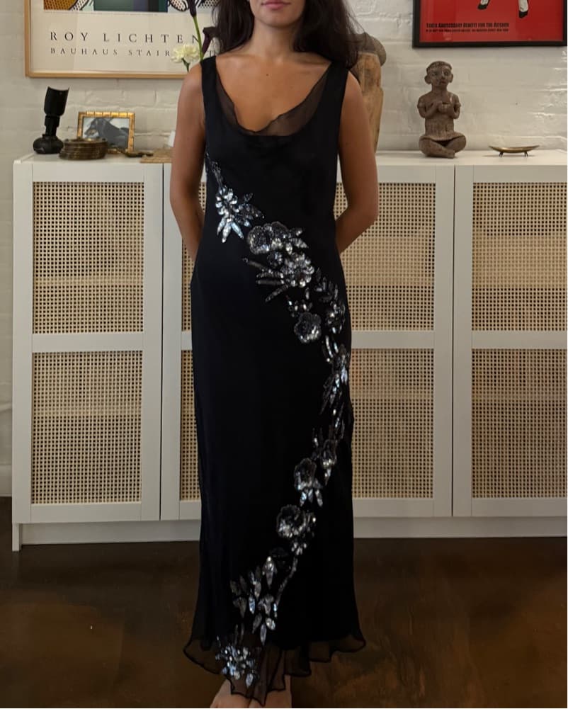 Vintage Beaded Dress - Image 1