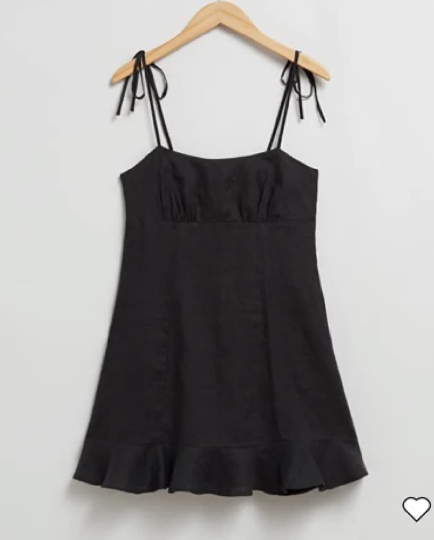 & Other Stories Black Linen Dress - Image 4