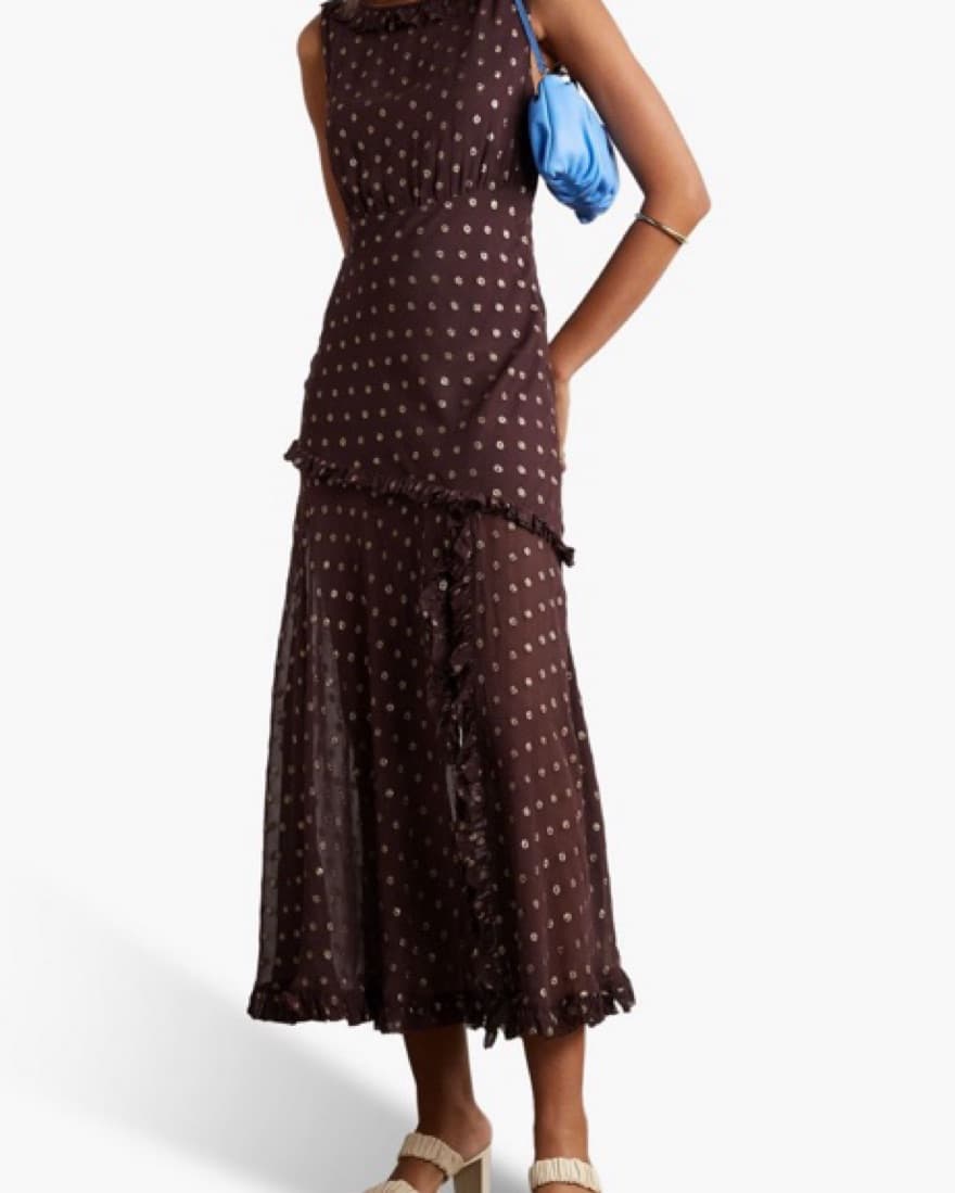 Brown and Gold Rixo Dress  - Image 1