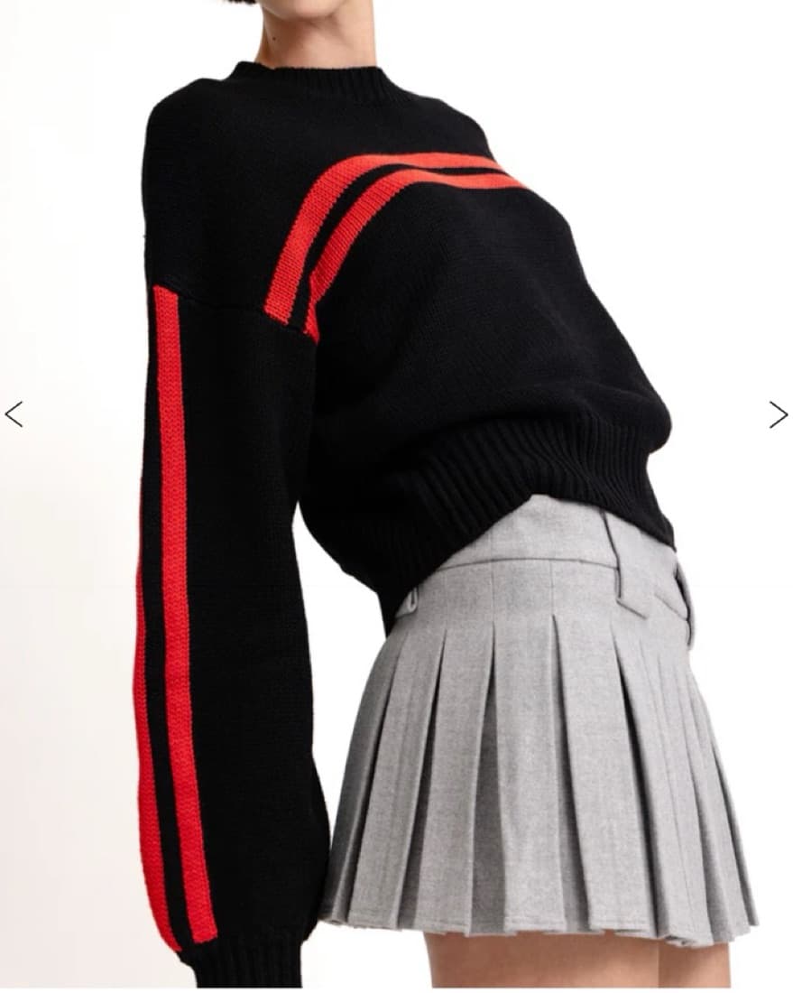 Grey Pleated Mini Skirt  - Image 3