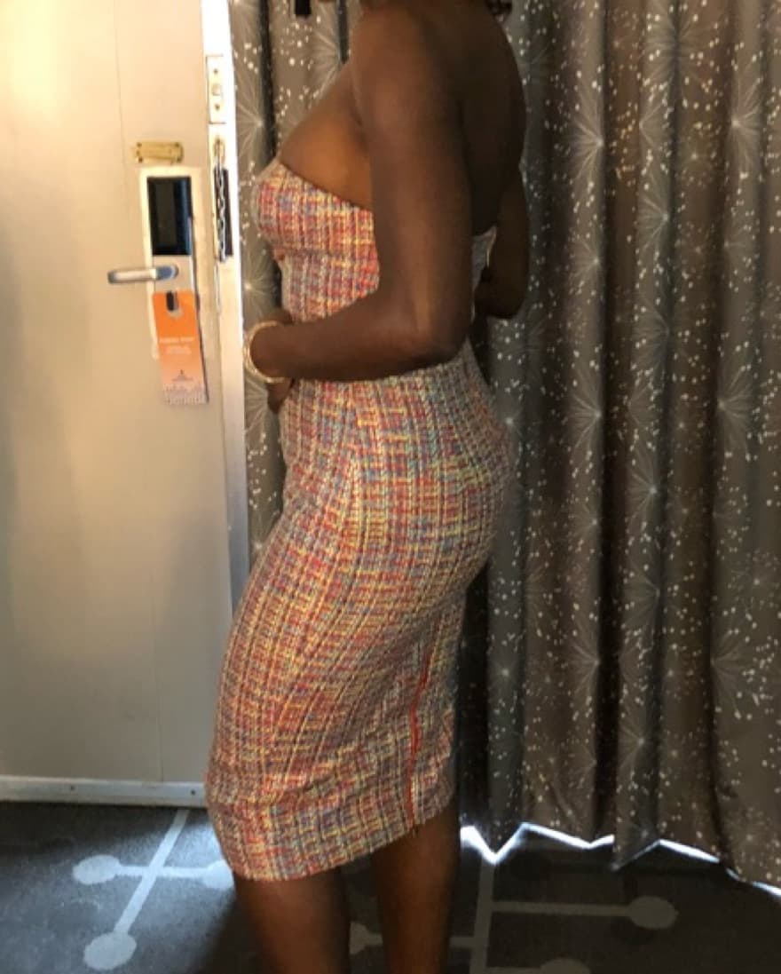 Vibrant Tweed Strapless Dress - Image 2