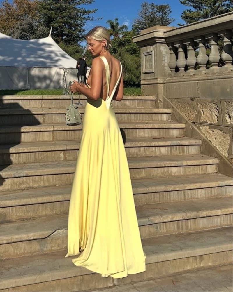 Ance Gria Yellow Maxi Dress Formal Gown - Image 3
