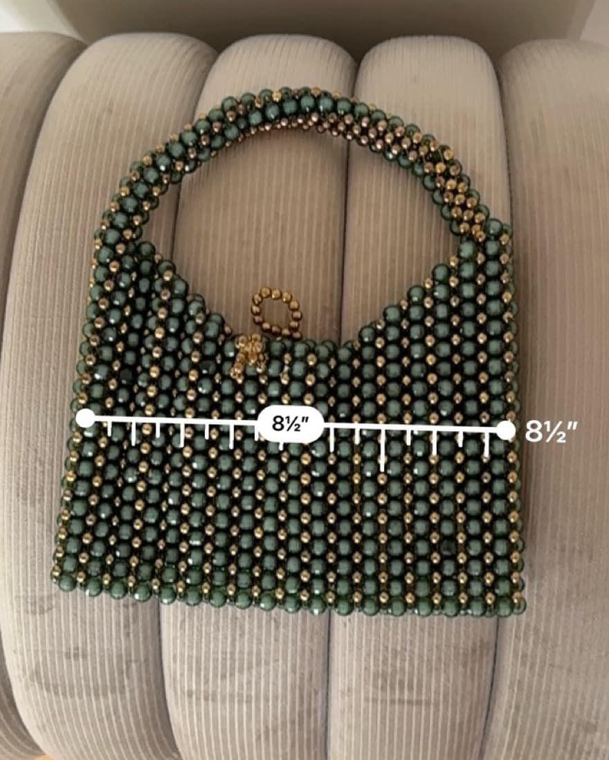 Abike Studios Beaded Bag | Green & Gold - Image 4
