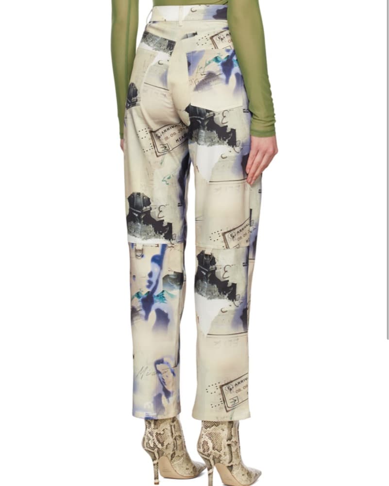 Miaou Beige And Purple Fargo Trousers - Image 4