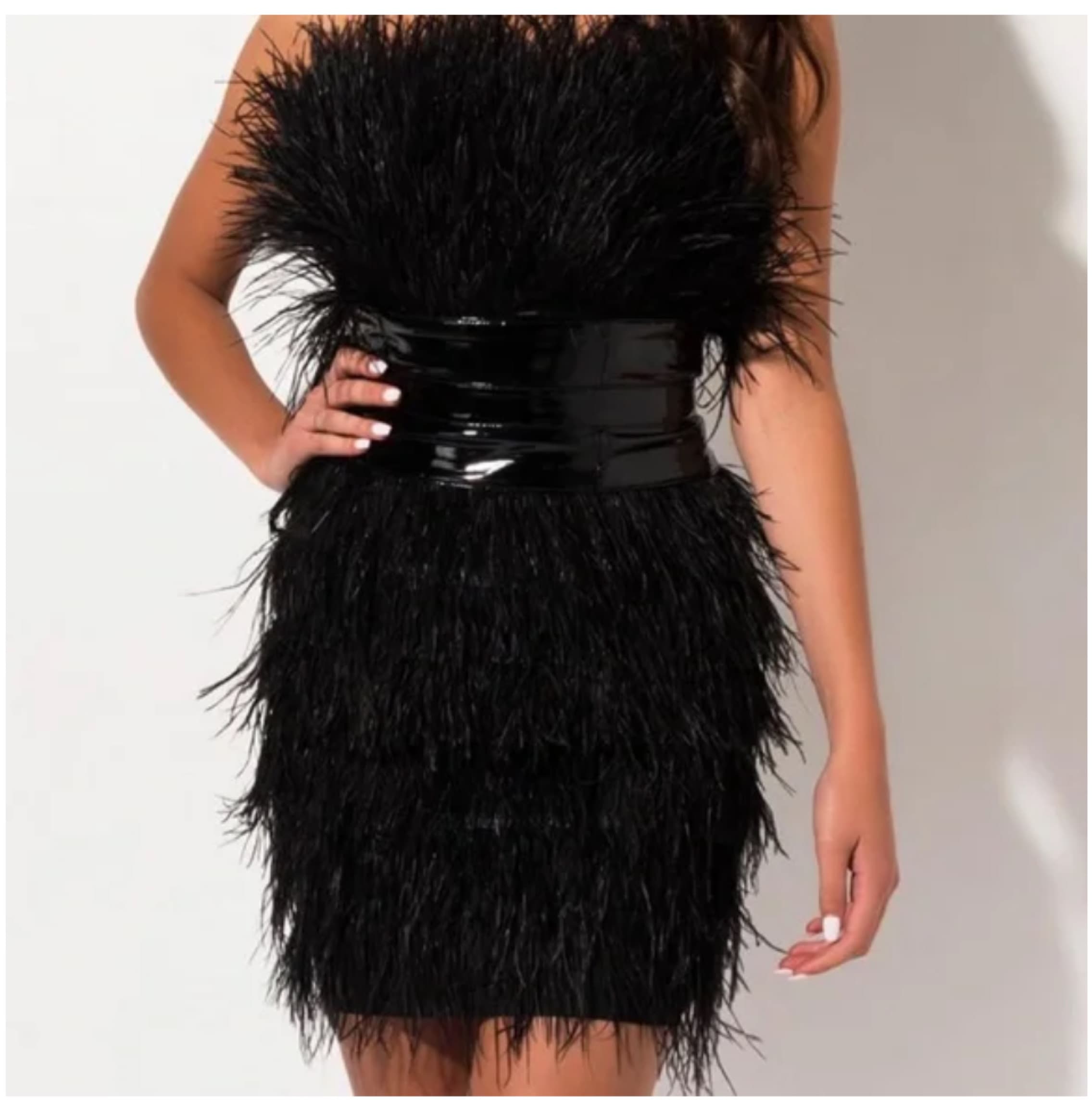 Black Feather Dress - Image 2