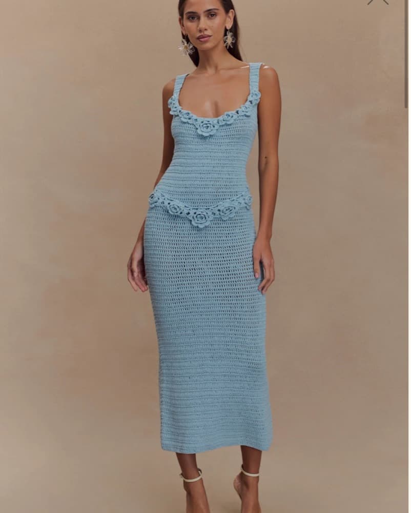 Meshki Teagan Floral Crochet Midi Dress - Image 1
