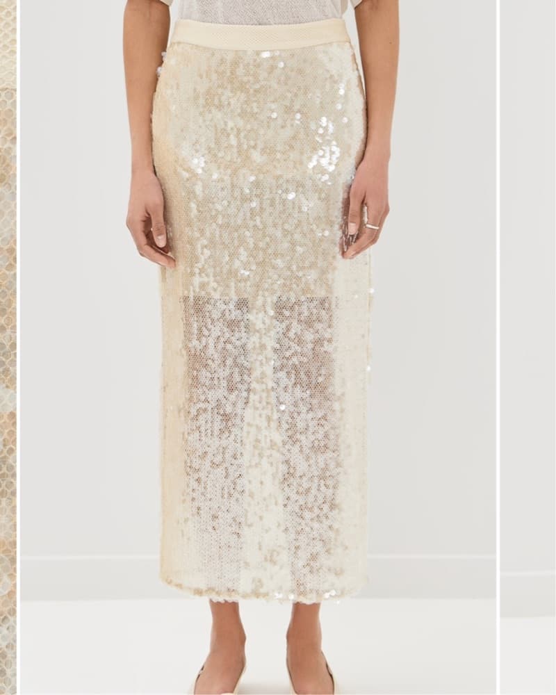 Sequin Sheer Maxi Skirt - Image 3