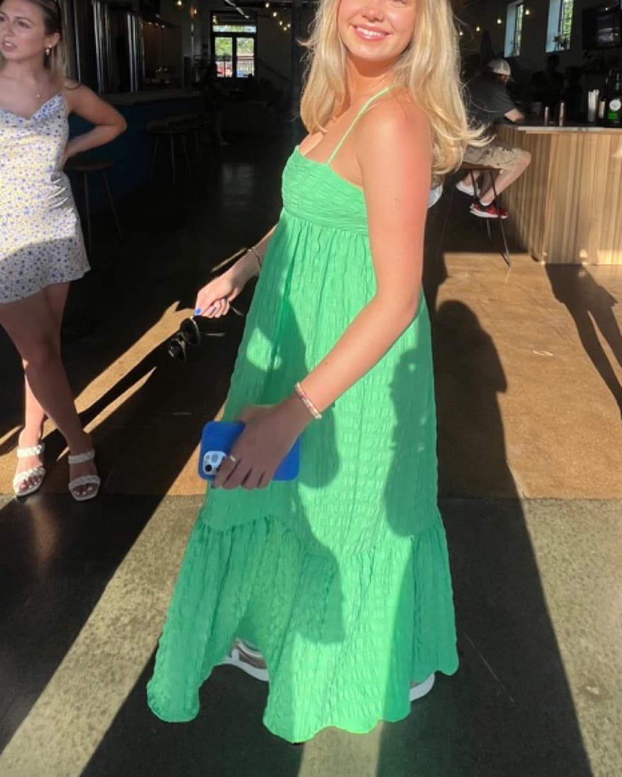 Zara Textured Green Maxi   - Image 1