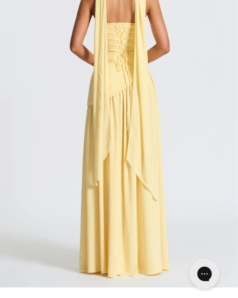 Elegant Strapless Yellow Maxi Dress - Image 5