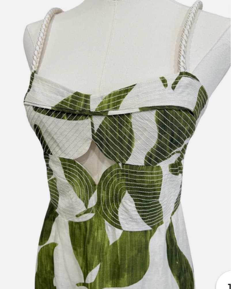 Tropical Leaf Print Maxi Dress - Image 2