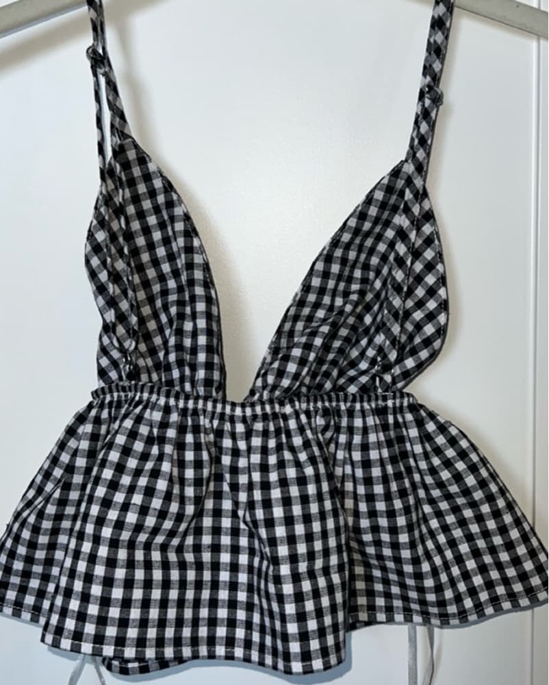 Revolve Checkered Crop Top - Image 2