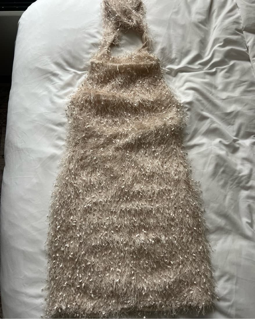 Pretty Garbage Fuzzy Halter Dress - Image 3
