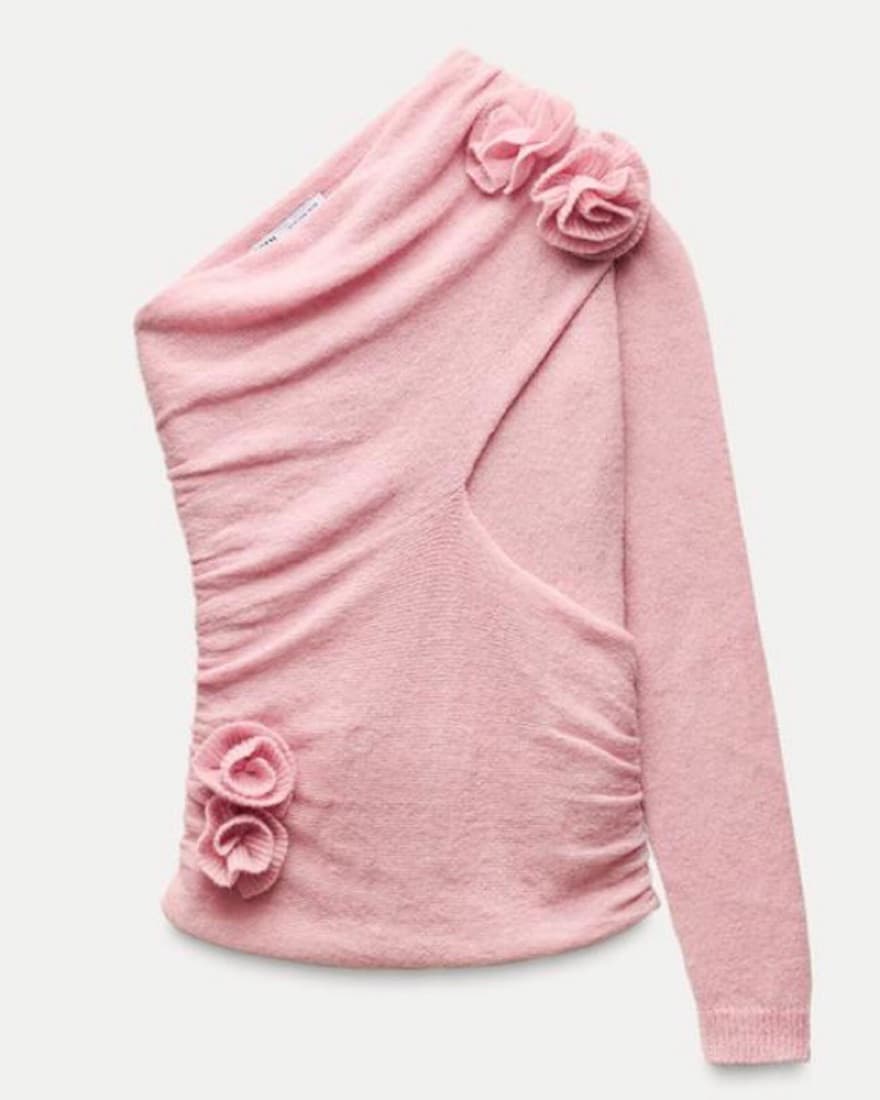 Zara Pink Floral Sweater  - Image 1