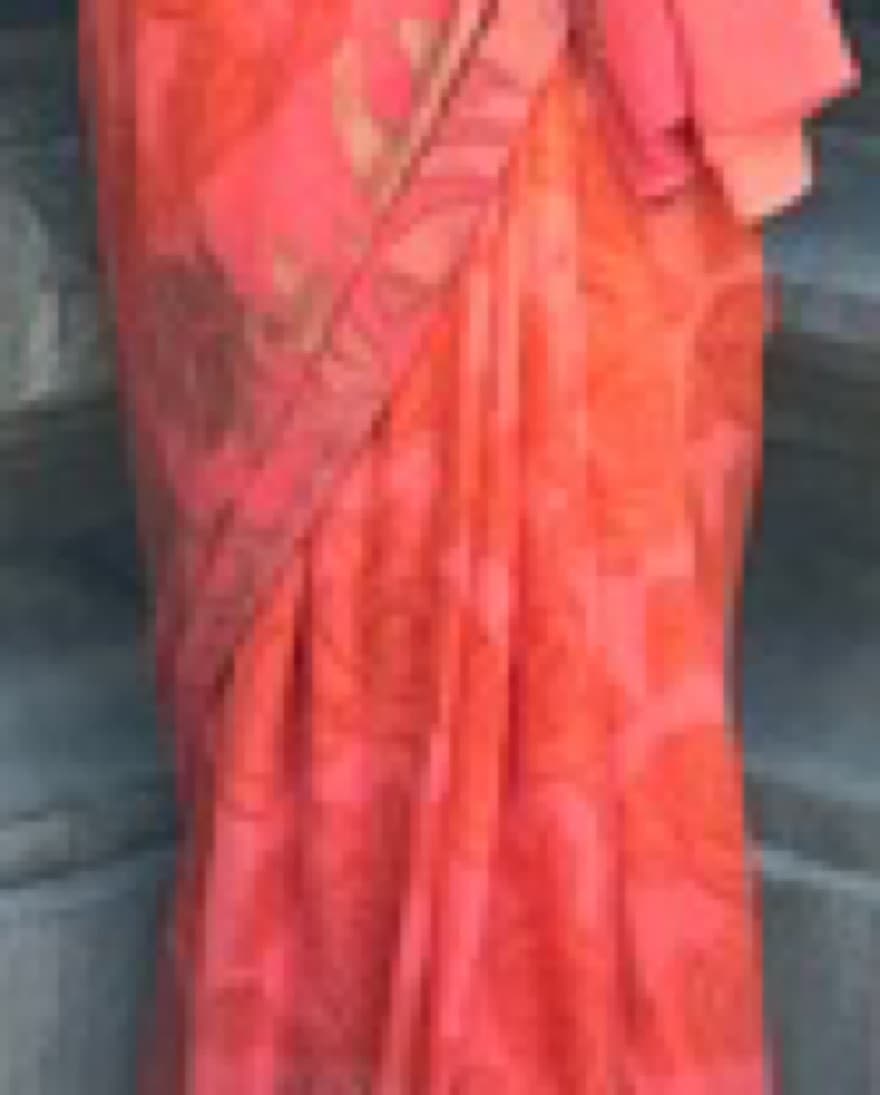 Indian Pink Floral Saree - Image 4