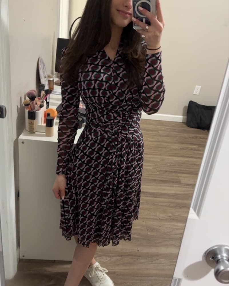DVF Mesh Wrap Dress - Image 2