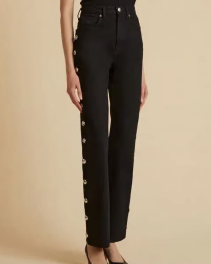 Khaite Danielle Black Studded Jean - Image 2
